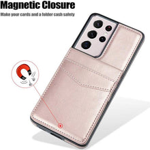 Load image into Gallery viewer, Dual Layer Lightweight Leather Wallet Case for Samsung Galaxy S21 Ultra - Libiyi