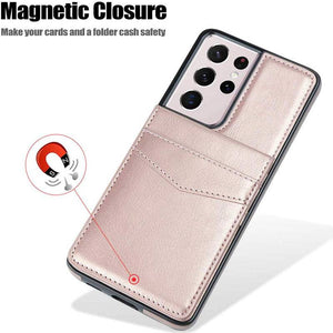 Dual Layer Lightweight Leather Wallet Case for Samsung Galaxy S21 Ultra - Libiyi