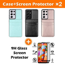 Load image into Gallery viewer, Dual Layer Lightweight Leather Wallet Case for Samsung Galaxy S21 Ultra - Libiyi