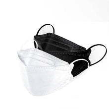 Charger l&#39;image dans la galerie, 10-50Pcs KF94 Comfortable Fish Type Mask(White&amp;Black) - Libiyi
