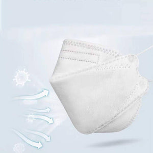 10-50Pcs KF94 Comfortable Fish Type Mask(White&Black) - Libiyi