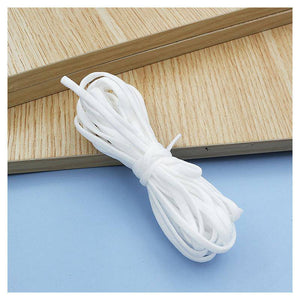 1/6 Inch(4mm)Flat Braided Elastic Cord/White Elastic Band (50 yards) - Libiyi