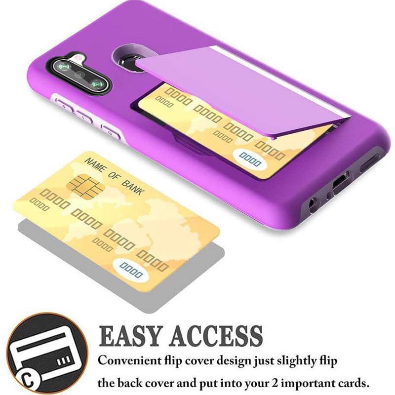 Armor Protective Card Holder Case for Samsung A11(US) With 2-Pack Screen Protectors - Libiyi