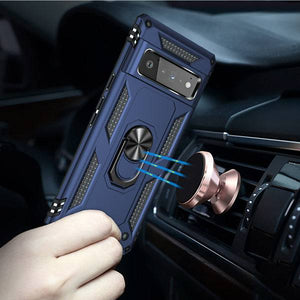2022 Luxury Armor Ring Bracket Phone case For Google Pixel 6 Pro With 2-Pack Screen Protectors - Libiyi
