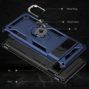 2022 Luxury Armor Ring Bracket Phone case For Google Pixel 6 Pro With 2-Pack Screen Protectors - Libiyi