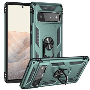 2022 Luxury Armor Ring Bracket Phone case For Google Pixel 6 Pro With 2-Pack Screen Protectors - Libiyi