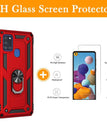 Red / A21S / With Screen Protector