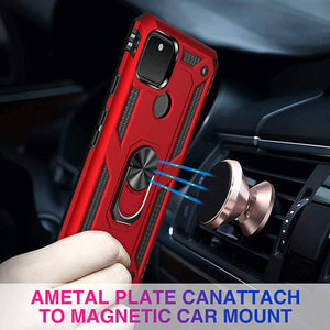 2022 Luxury Armor Ring Bracket Phone case For Google Pixel 4A With 2-Pack Screen Protectors - Libiyi