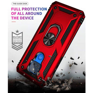 Luxury Armor Ring Bracket Phone case For Moto G Play 2021 With Screen Protector - Libiyi