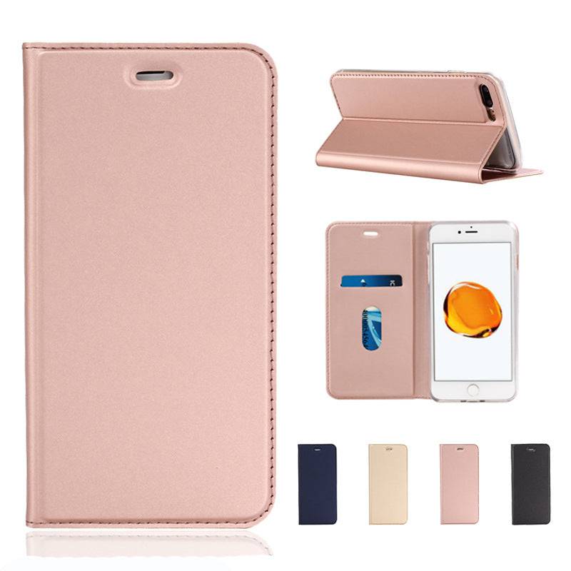 Solid Color Voltage Pull-in Flip Leather Case For Iphone - Libiyi