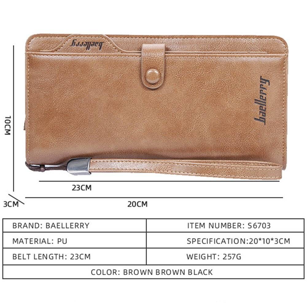 Men Long Fashion Wallets Desigh Zipper Card Holder - Libiyi