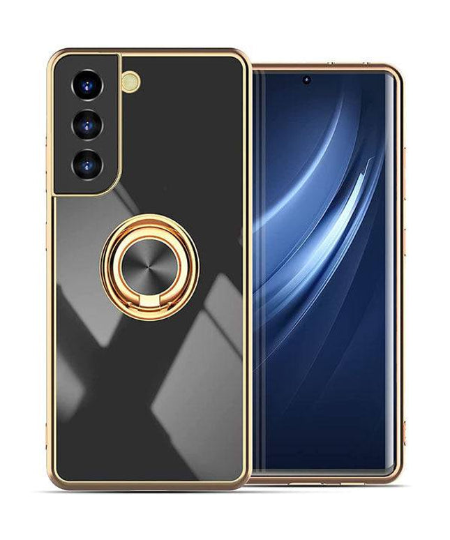 Shiny Plating Built-in Finger Ring Case For Samsung S21 FE - Libiyi