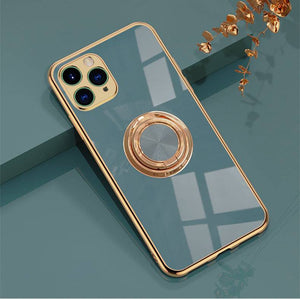 Shiny Plating Built-in Finger Ring Case For iPhone 12 Series - Libiyi